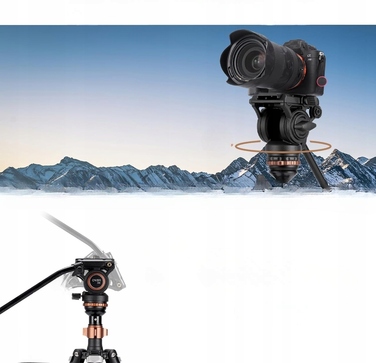 Фотоштатив-трипод Cayer AF2451 з головкою H6 та платформою, легкий, для DSLR PRO