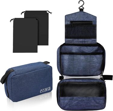 Чоловіча/жіноча косметичка для подорожей з гачком, велика, блакитна (#4)