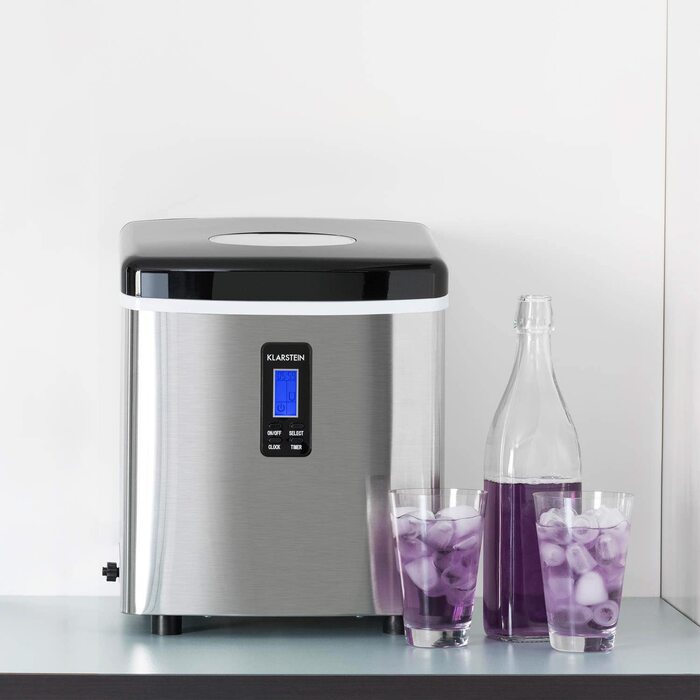 Машина для приготування льоду Klarstein Eiswürfelmaschine, 3.3 л, чорна, для 15 кг льоду, 2 розміри