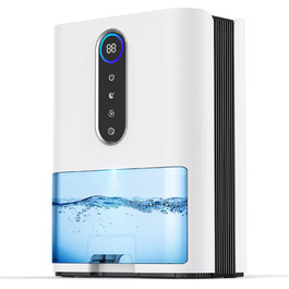 Електричний осушувач повітря 2L з тихим режимом 27dB, таймером 8/16/24 год та 5 кольоровими підсвітками. Осушувач для спальні, ванної кімнати, підвалу (до 60 м²)