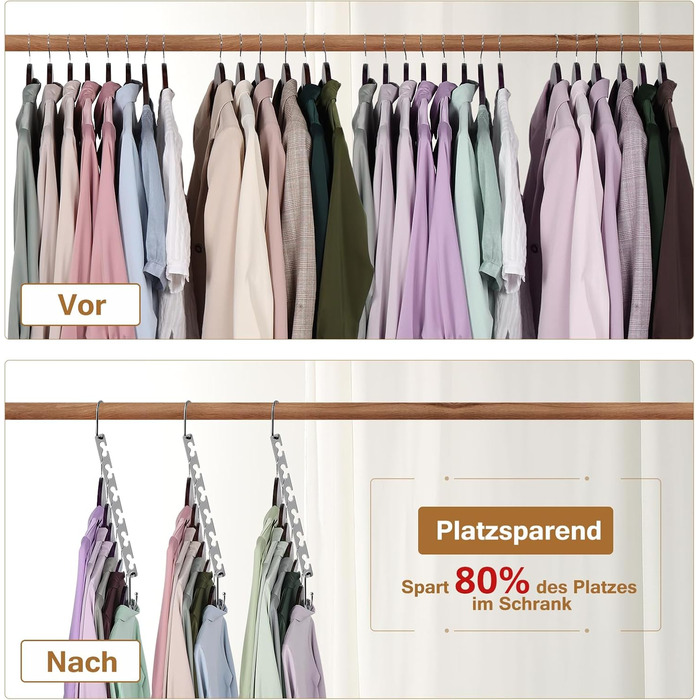 Плечики для одягу Sindax, 6 шт. - економія місця, неслизькі, для штанів, джинсів, костюмів та суконь