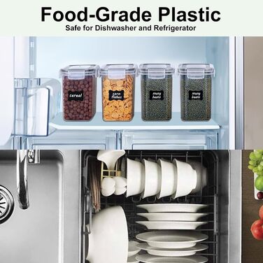 Набір контейнерів для зберігання продуктів, 20 шт., BPA Free, з кришкою (2,8L, 2L, 1,4L, 0,8L, 0,52L)