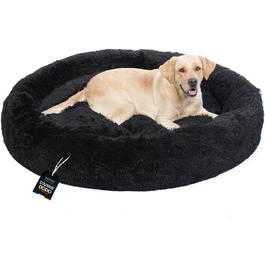 Dog Bed Medium-Sized Dogs [with washable cover] - Dog Basket, Cat Bed, Dog Sleeping Place & Furniture for Dogs, Long Dog Basket, Dog Bed, 80 cm Diameter (L 130 x W 130 x H 21 cm, Black)