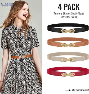 Жіночий еластичний пояс WERFORU Vintage Широкий пояс для суконь та одягу. Кольори: чорний, білий, коричневий, бежевий. Розмір: 67-79 см