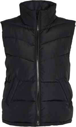 Жіночий короткий жилет Noisy May NMDALCON, XS, чорний/білий