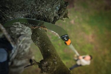 Садова пила Fiskars QuikFit для обрізки гілок, 55 см, загартована сталь, чорна/помаранчева, змінний інструментальний модуль 1000691
