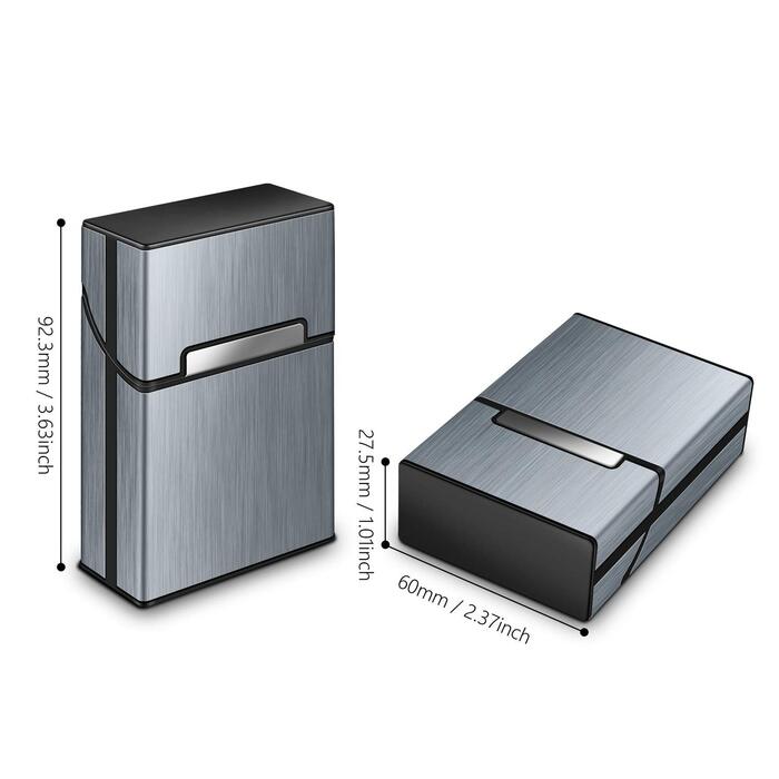 Вишукане Zigarettenetui Yosemy: Металевий футляр для 20 сигарет з магнітною застібкою (Алюміній, Пластик, Сірий, Чорний, Срібний, Рожевий, Золотий)