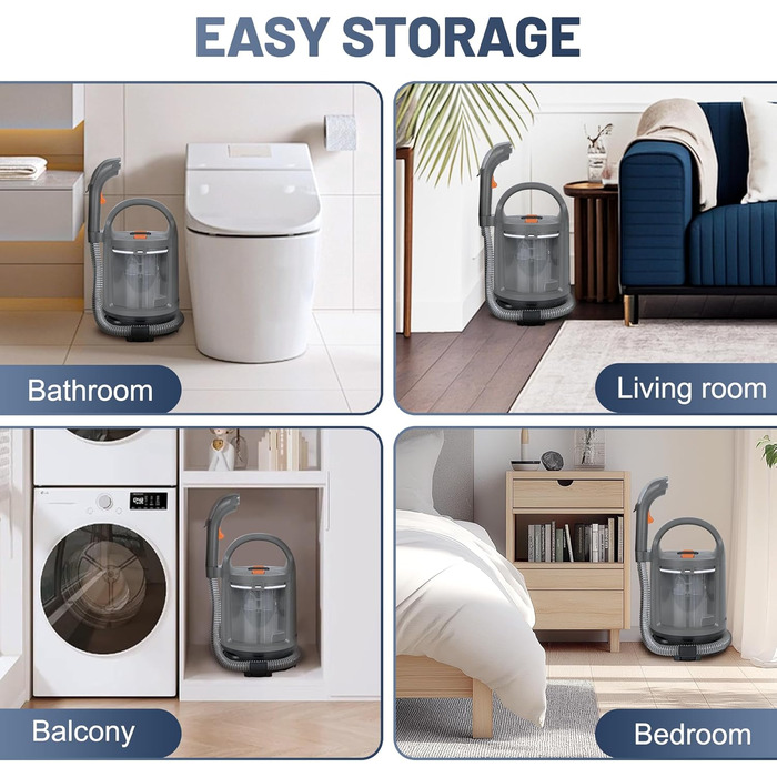 Портативний мийкий пилосос 400W з 2-танком для чищення диванів, килимів, авто та постільної білизни