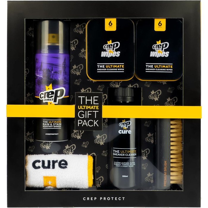 Crep Protect The Ultimate Shoe Care Gift Package – Shoe Protection Spray – Sneaker Cleaner – Quick Cleaning Wipes – Premium Brush and Microfiber Cloths