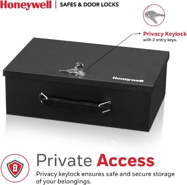 Мінісейф Honeywell 6104 Tresor з вогнестійким захистом, 5 л, з ключовим замком, чорний