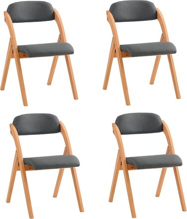 SoBuy FST92-GR Folding Chair Kitchen Chair with Padded Seat and Backrest Green WxHxD approx.: 47x77x60cm Green (4 chairs, Dark Grey)