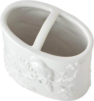 SKL Home Vern Yip Jungle Cats Toothbrush Holder, Ceramic, White