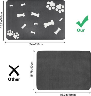 Нековзна килимок під миску для собак та котів Walant, легко миється, швидко сохне, сірий