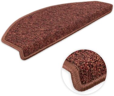 Сходинкові килимки Kettelservice-Metzker Imago з фетровою основою (15 шт.) - антиковзаючі, горіховий колір