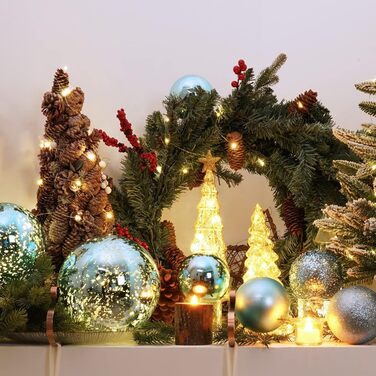 Новорічні кулі-прикраси XmasExp (8 см, м'ятно-зелені) - 20 карат, міцні, для ялинки, декор, ідеальні для свят, весілля, новорічні прикраси м'ятно-зелені