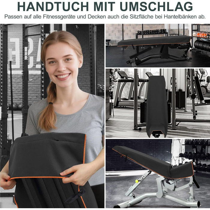 Набір спортивних рушників 2 шт. 120x50 см з кишенею на блискавці, мікрофібра, для фітнесу, тренувань, кемпінгу, подорожей (темно-сірий-жовтий)