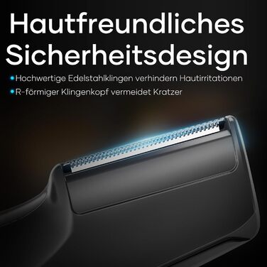 Триммер для тіла Kensen V-подібний чоловічий для гоління інтимної зони. Вологостійкий тілотриммер з насадками для ніг, грудей, пахв та зони бікіні.