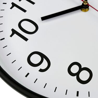 Plumeet Extra Large Silent Wall Clock, 40.6cm Soundless Non-Ticking Quality Black Quartz Wall Clock Decorative Apartment/Kitchen/Office/School Clock, Easy to Read (White)