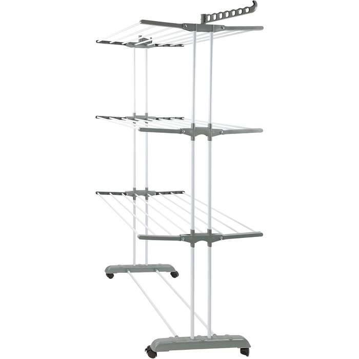 Сушарка для білизни H&F Turmwäscheständer 4-ярусна на колесах з гальмами, 170 см, до 40 кг