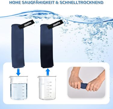 Набір з 3 рушників з мікрофібри: великий 180x90 см та 2 маленькі 80x40 см. Швидковисихаючі рушники з мікрофібри для спорту, подорожей, басейну та пляжу (темно-синій)