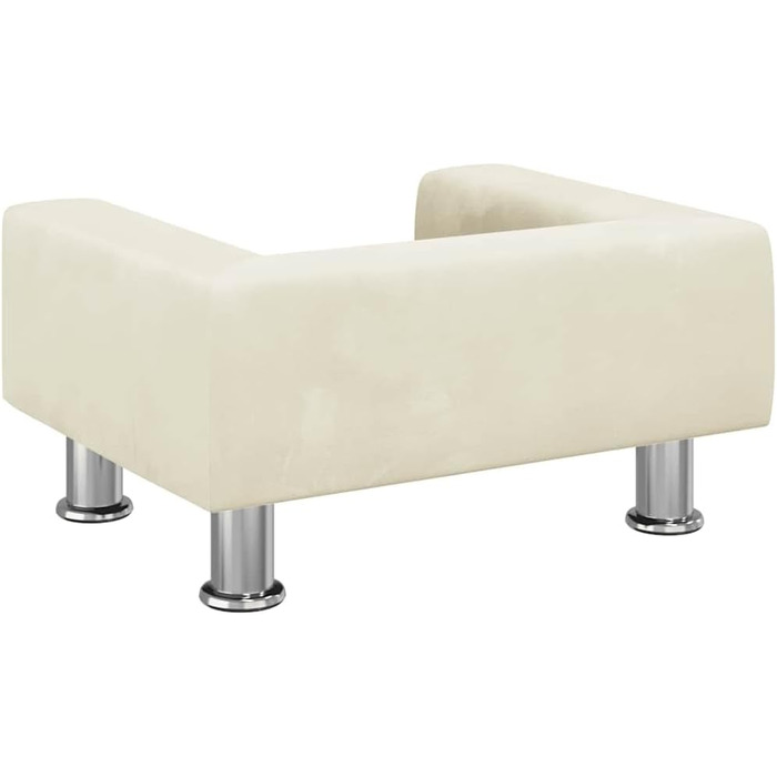 Крісло-ліжко для собак та котів, м'яке ліжко для домашніх тварин, ліжко для маленьких собак, бархатне, 50x40x26.5 см, кремовий колір