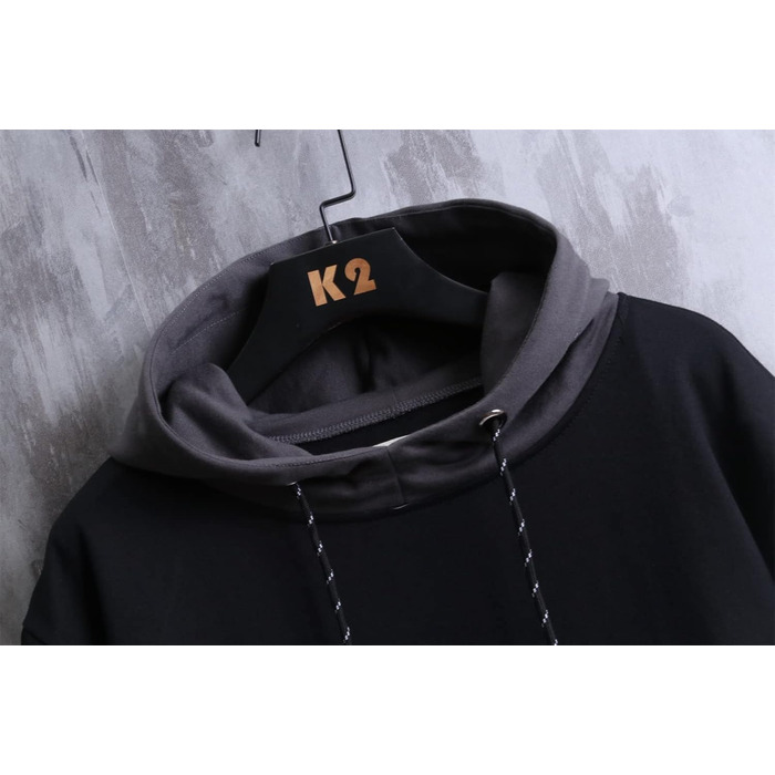 Худі чоловіче GURUNVANI з па́тчворком, чорний, розмір S