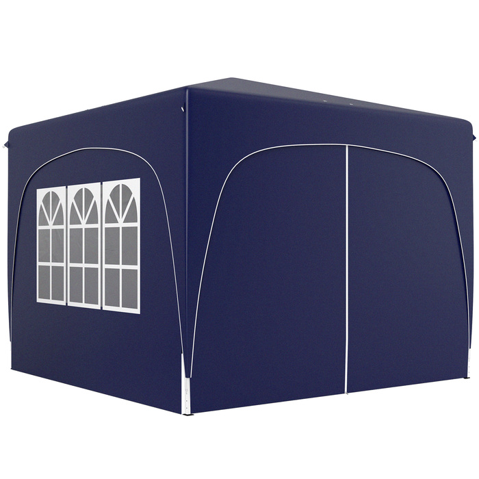 Outsunny 3x3m Gazebo, Water-Resistant, Stable, Winter-Proof, Pop-Up Folding Gazebo, UV Protection 50+, Foldable Party Tent, Garden Tent with 4 Side Walls, Bag, Garden Gazebo for Camping, Garden, Dark Blue | Aosom