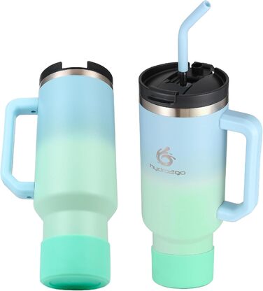 Термокухоль Hydro2Go з трубочкою – BPA-free, придатна для миття в посудомийній машині – 10 годин гарячого/12 годин холодного – 1200 мл, Lagoon