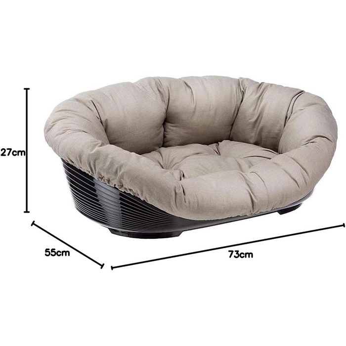 Крісло-ліжко для собак та котів Ferplast - сіре, 73 x 55 x 27 см, з м'яким лежаком