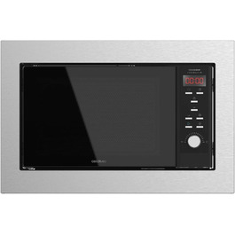 Мікрохвильова піч Cecotec GrandHeat 2350 вбудована, 23 літри, 900 Вт, 6 рівнів потужності, 9 функцій, таймер, сталевий колір