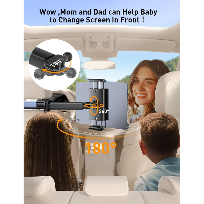 Тримач для планшета TRYONE в авто, кріплення на підголівник