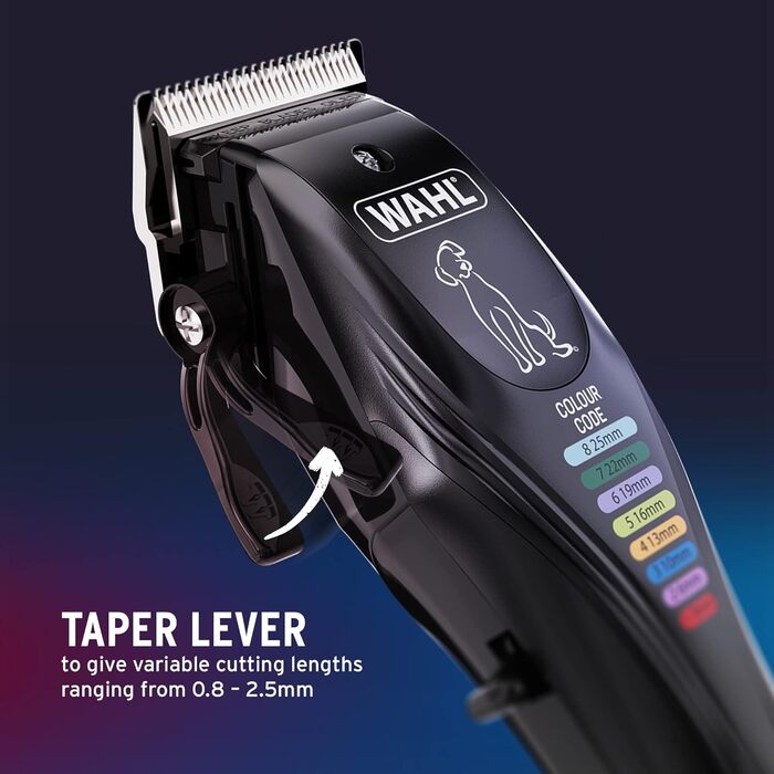 Машинка для стрижки собак WAHL Color Pro: бездротова, акумуляторна, з кодованими гребінцями, тиха, чорна