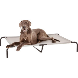 Amazon Basics Elevated Dog Pet Bed, Gray, Size 130 x W 80 x H 19 cm (XL)