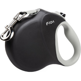 Рулетка для собак Fida 8м, чорна, до 50кг, 2025