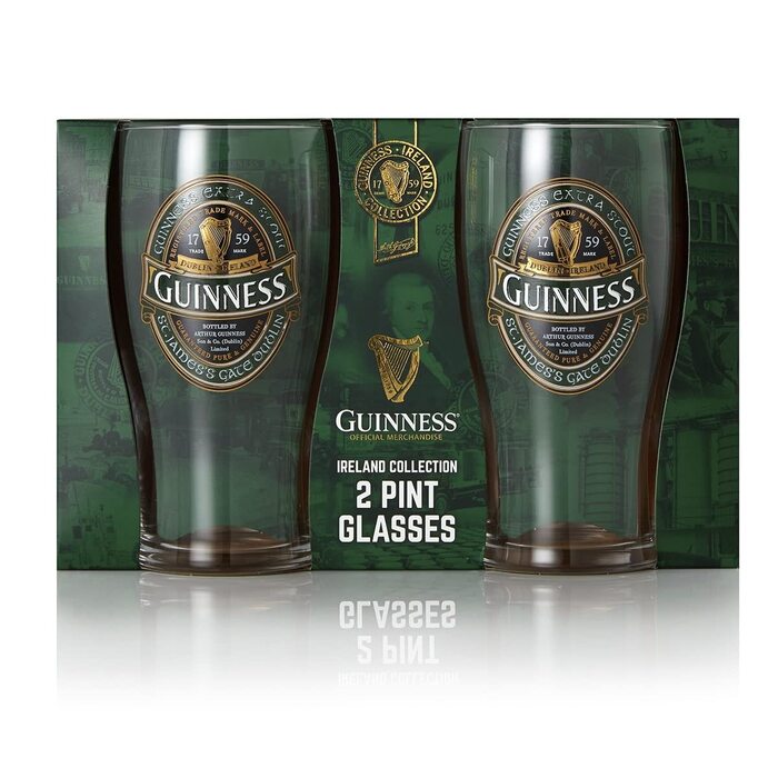 Guinness Irland Kollektion: Набір з 2 скляних пінт у традиційному стилі