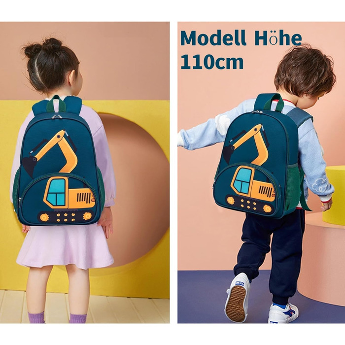 Дитячий рюкзак LOIDOU для школи: легкий, з відбиваючими елементами, для хлопчиків та дівчаток (з дизайном екскаватора)