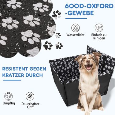 Захисна накидка на автосидіння для собак, водовідштовхувальна, з кріпленням для безпечного транспортування, 57x57x33 см