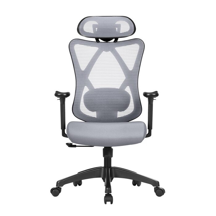 Офісний стіл SONGMICS: ергономічне крісло з регульованою поперековою та підголовною підтримкою, до 150 кг, регульована висота, сірий