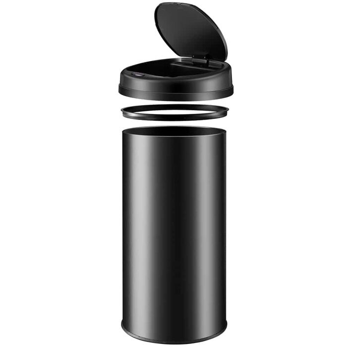 Сміттєвий бак кухонний Monzana з сенсорним керуванням та USB зарядкою, 50л, чорний, нержавіюча сталь, автоматичний, водонепроникний, для дому та офісу, гігієнічний, з кришкою, для переробки відходів