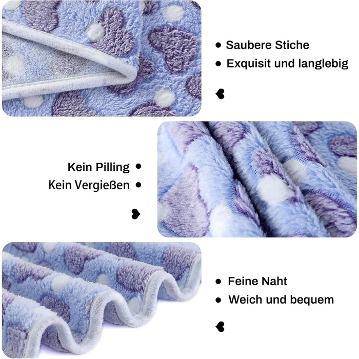 М'яка ковдра для собак та котів Demigeat, 3 шт. – тепла, миюча, для літа та весни, середнього розміру, принт 