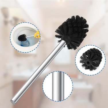 Підставка-тримач для туалетного паперу та йоржика для унітазу, срібляста, нержавіюча сталь, стиль Лофт