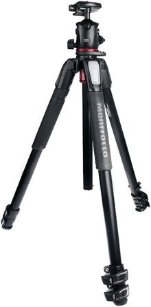 Штатив Manfrotto 055XPRO3 з алюмінію - комплект з триногим наголовником - професійний штатив для фото та відеозйомки, 3 сегменти, для DSLR та аксесуари