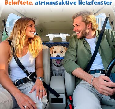 Водонепроникний килимок для собак у машину з боковинами та сіткою, захист для заднього сидіння, ремені безпеки та захист багажника, чорний/сірий