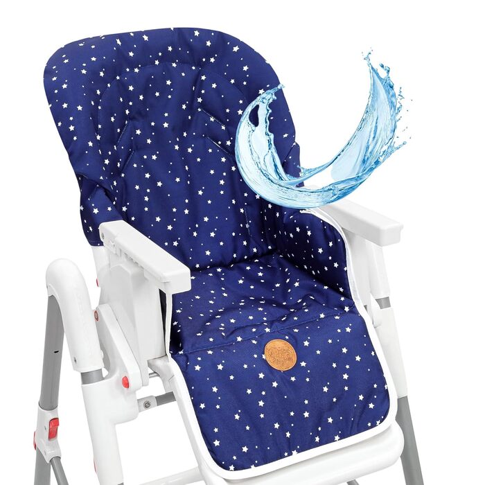 Універсальний сидіння-вкладиш для дитячого стільчика Ikea, Peg Perego, стільчиків для годування – м'яка накидка на дитячий стілець, морська синя з листям, сидіння-подушка для малюків