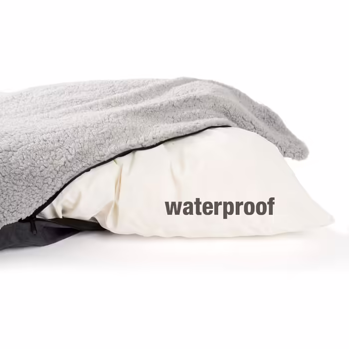 JAMAXX Premium Orthopedic Dog Bed Memory Foam Visco Washable Reversible Cushion Water-Repellent/Dog Basket Soft Velvet-Like Sofa Fabric Dog Cushion Dog Basket PDB2002 (L) 120x90 (L 120 x W 90 x H 22 cm, grey)