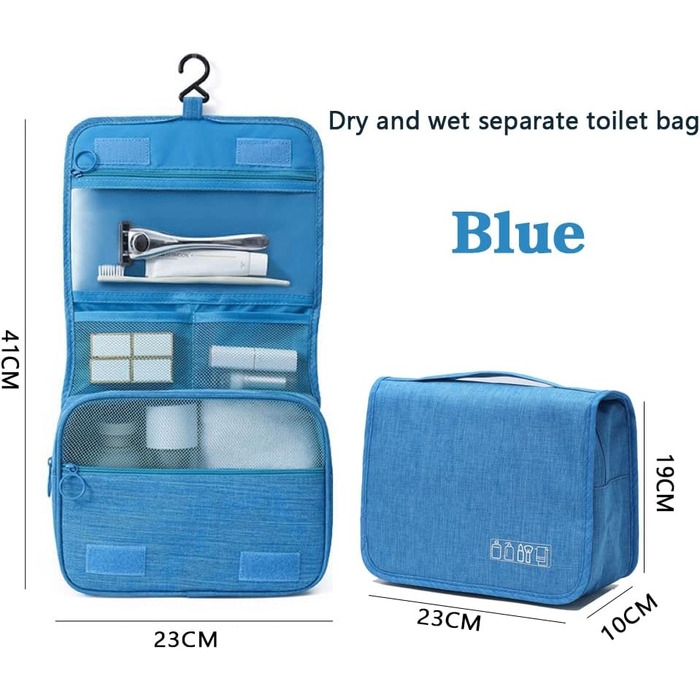 Сумка-органайзер для подорожей, сіра, з металевим гачком, з декількома відділеннями