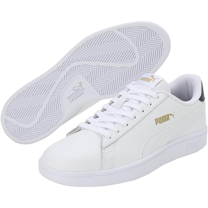 Кросівки Puma Smash V2 LS - унісекс, білий/темно-синій/золотий, 43 EU