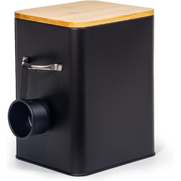 Контейнер для порошку 6.5л з дозатором, коробка для порошку, контейнер для корму, коробка для печива, кави, корму для тварин (Чорний)