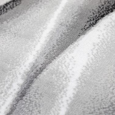 Килим для вітальні, спальні, їдальні, коридору, кухні. Сучасний килим з геометричним малюнком, короткий ворс, легкий у догляді. Чорний, 140 x 200 см