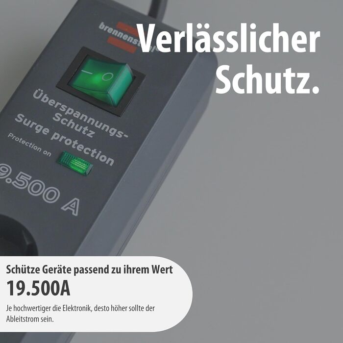 Бренненштуль Secure-Tec Мережевий фільтр 6 виходів із захистом від перенапруги (сірий)